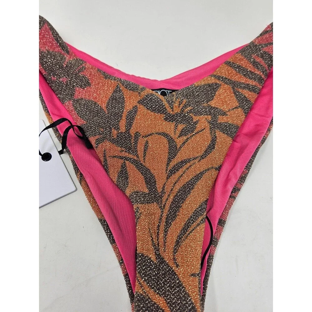 BEACH RIOT Vanessa Bikini Bottom XS Hibiscus Shine Swimsuit